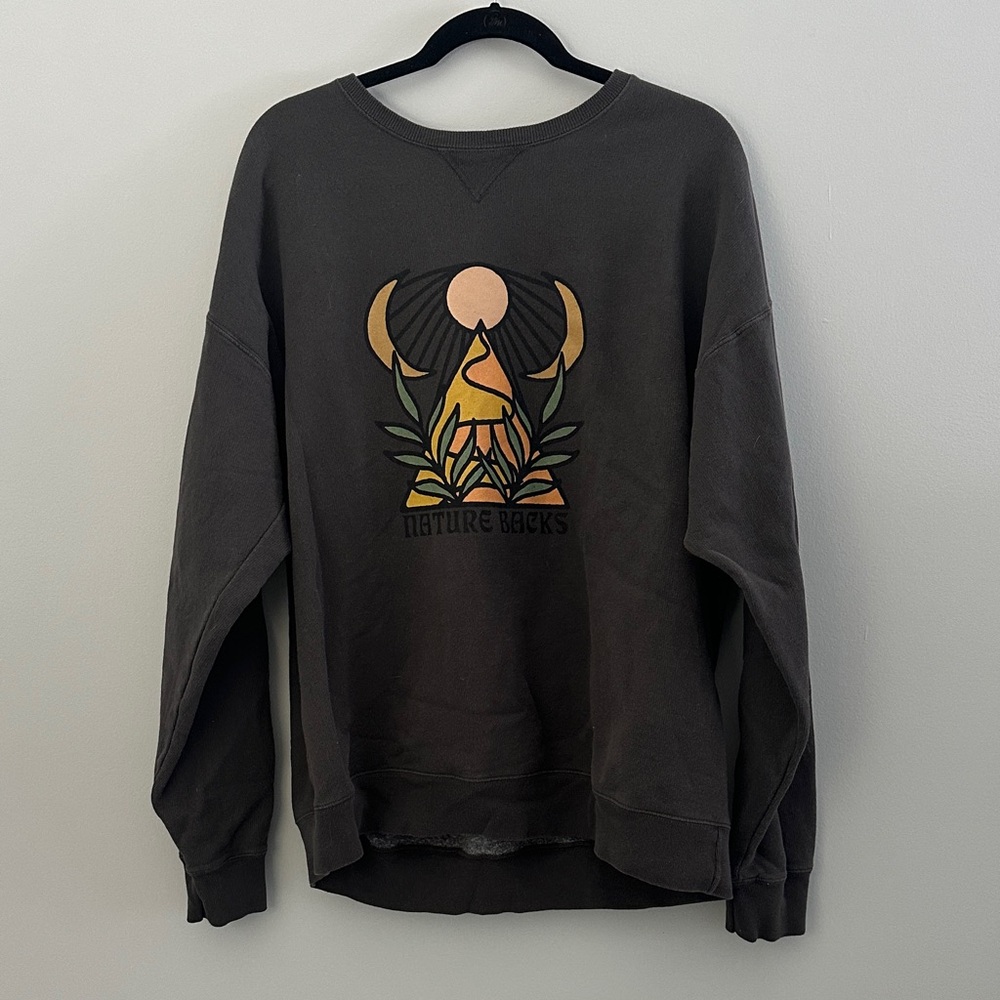 Nature Backs Dark Gray Sweatshirt Size X-Large